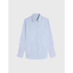 Chemise marion en popeline rayée bleu clair