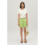 Short fluide rayures matcha