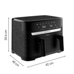 Easy Fry Dual 7 programmes Air Fryer, 8.3 L Deux tiroirs Noir