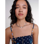 Collier chocker argenté à strass