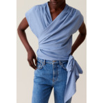 Blouse cache-cœur rayée