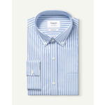 Chemise Classique rayée en popeline bleue