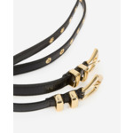 Ceinture À Double Boucle En Cuir Noir