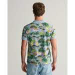 Hawaiian Print Polo Shirt