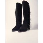 Bottes western en suède à franges