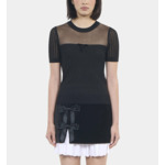 Pull En Maille Ajourée Noir Femme