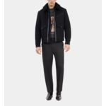 Blouson Aviateur En Laine Mélangée Noir Homme