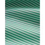 Chemise col italien en popeline rayée vert