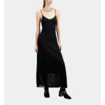 Robe Longue Noire En Maille Ajourée Femme