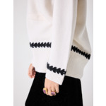 Gilet en laine cosmique ECRU/NOIR