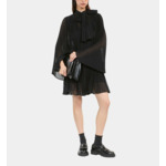 Robe Courte Plissée Noire Femme