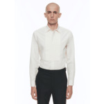 Chemise à plastron écrue en coton