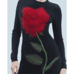 Robe Courte Manche Longue en Cachemire Brossé