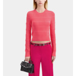 Pull Fuchsia En Maille Ajourée Femme