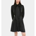Robe Courte Jacquard Noir Femme