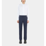 Pantalon De Costume Prince De Galles Bleu Marine En Laine Homme