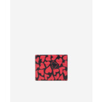 Porte Cartes Imprimé Cœurs En Cuir Noir