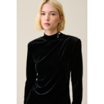 Robe longue cintrée velours noir