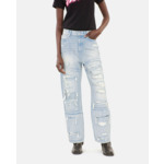 Jean Boyfriend Bleu Clair Femme