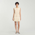 Jupe courte plissée effet tweed