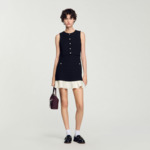 Robe courte en tweed bicolore