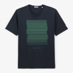 T-shirt manches courtes en coton avec imprimé bleu marine