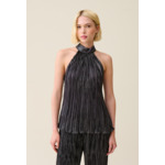 Top sans manches plissé argenté