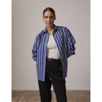 Chemise delina oversize en popeline rayée marine