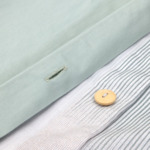Lacoste - Housse de couette en satin de coton lavé vert, L Songe