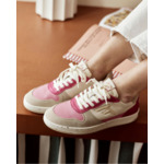 Baskets basses écrues & roses