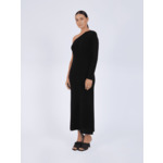 Robe longue asymétrique en cachemire Vicki NOIR