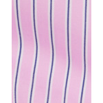 Chemise ambre en popeline rayée avec col et poignets en opposition rose