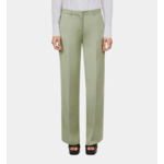Pantalon Tailleur Vert Clair En Lin Femme