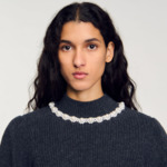 Pull à côtes en laine et cachemire