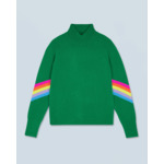 Pull Col Montant Bandes Manches Multicolore Léger