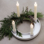 Winter Glow - Couronne de l’avent, blanche, en porcelaine