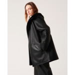 Manteau Maya Noir en cuir