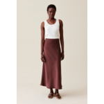 Jupe midi fluide satinée