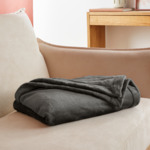 Plaid polaire extra doux coloris Gris Anthracite