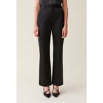 Pantalon satiné slim droit noir