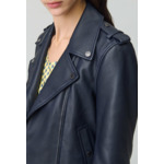 Veste cuir grainé noir