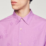Chemise oversize jacquard fleurs