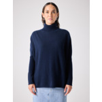 Pull poncho col roulé cachemire Margareth MARINE