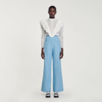 Pantalon de costume large en tweed