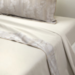 Yves Delorme - Drap plat en satin beige, Nymphes