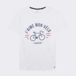 T-shirt col rond blanc J'aime mon vélo