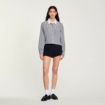 Chemise courte à strass