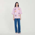 Chemise oversize en lin brodé