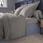 Drap housse Partition Satin de coton Coloris Gris