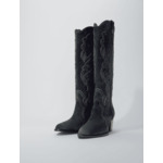 Bottes santiags en cuir suédé
